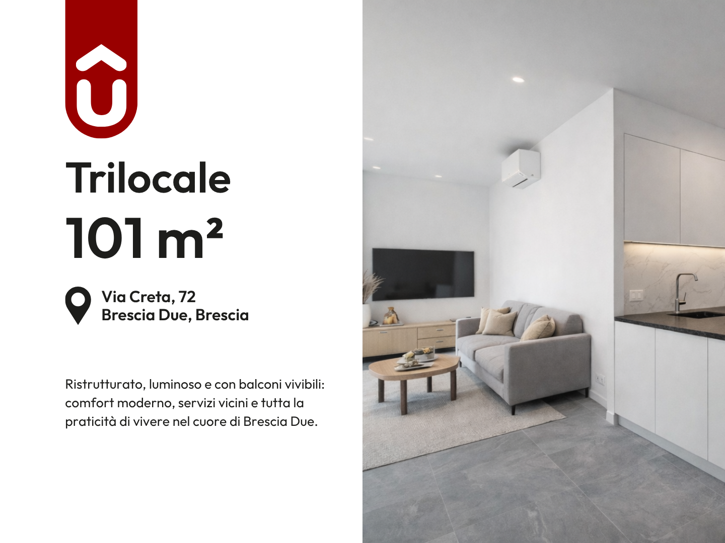 Appartamento Trilocale a Brescia – 3713-1 Appartamento Trilocale a Brescia - 3713-1